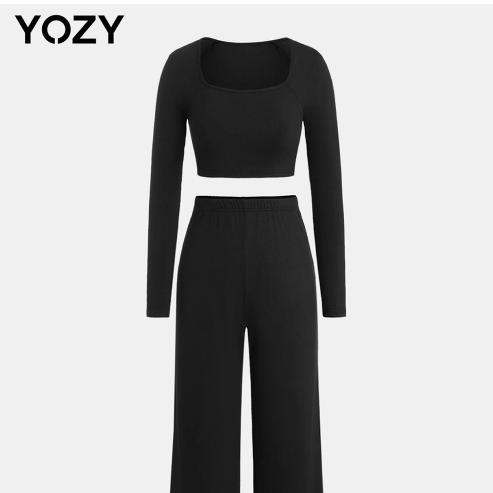 Women's Black TOP AND PANTS SET